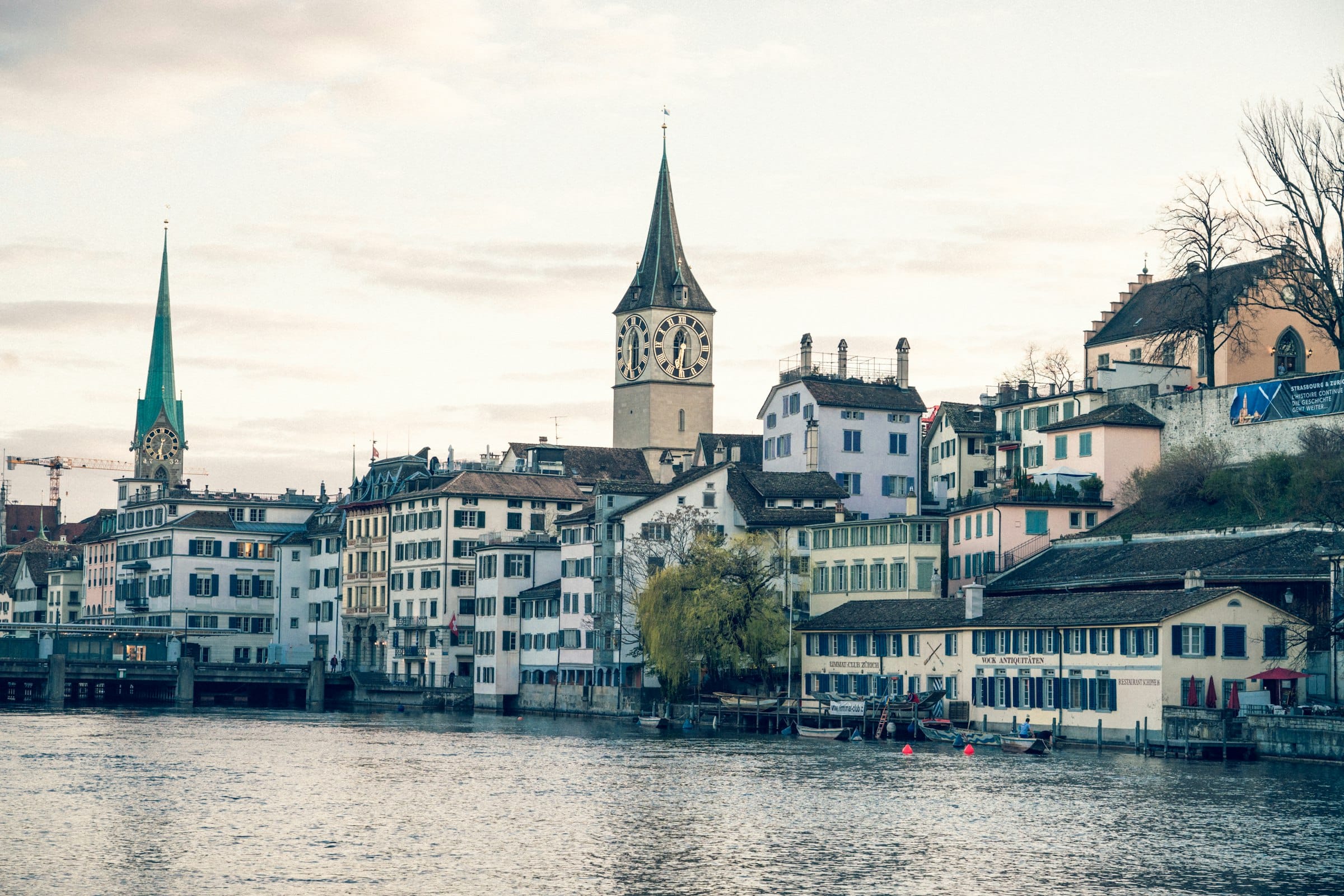 The Fraumünster and the old town seen from across the Limmat